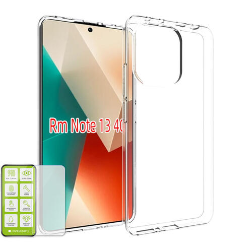 F�r Xiaomi Redmi 13 4G / Poco M6 4G Silikon TPU H�lle + H9 Hart Glas