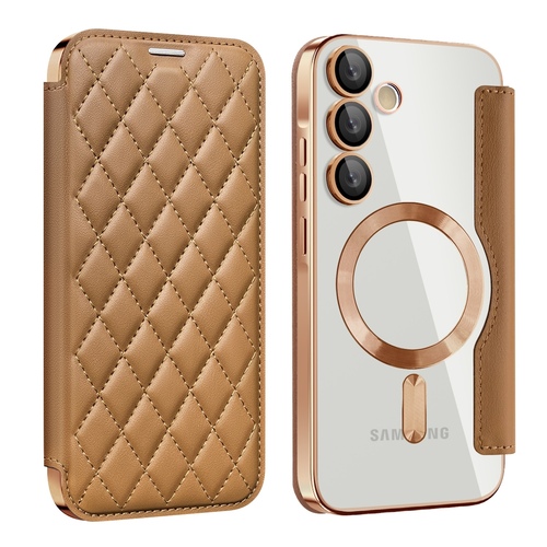 F�r Samsung Galaxy A55 360 Grad Full Magsafe Anti Datenklau Case Braun