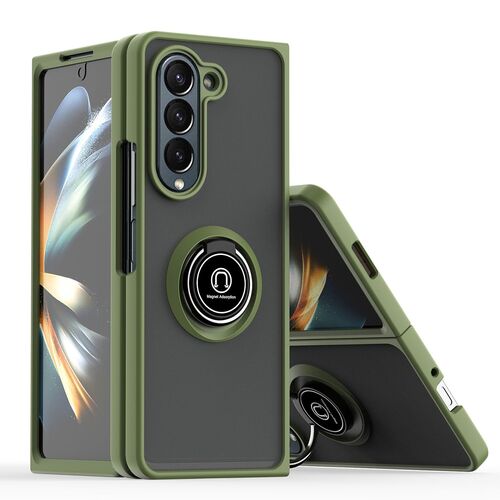 F�r Samsung Galaxy Z Fold6 Shadow Design TPU / PC H�lle Ring Hellgr�n