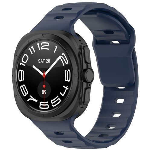 F�r Samsung Galaxy Watch Ultra 47mm Solid Color Silikon Band D- Blau