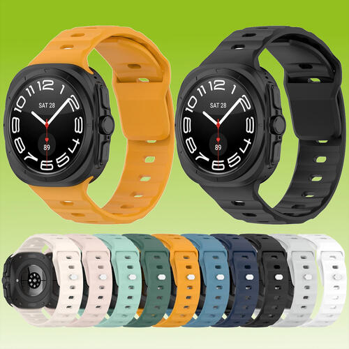 F�r Samsung Galaxy Watch Ultra 47mm Solid Color Silikon Sport Arm Band Ersatz