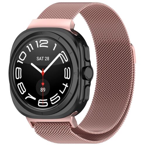 F�r Samsung Galaxy Watch Ultra 47mm Metall Mesh Ersatz Armband Rosa