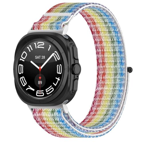 F�r Samsung Galaxy Watch Ultra 47mm Nylon Klettverschluss Arm Band M3