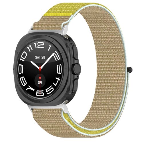 F�r Samsung Galaxy Watch Ultra 47mm Nylon Klettverschluss Arm Band M7