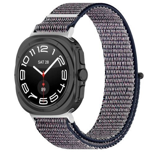 F�r Samsung Galaxy Watch Ultra 47mm Nylon Klettverschluss Arm Band M8