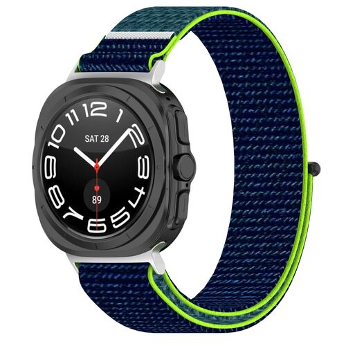 F�r Samsung Galaxy Watch Ultra 47mm Nylon Klettverschluss Arm Band M9