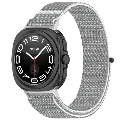 F�r Samsung Galaxy Watch Ultra 47mm Elastisches Nylon Klettverschluss Arm Band 