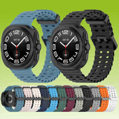 F�r Samsung Galaxy Watch Ultra 47mm Silikon Design Dual Schnalle Ersatz Arm Band