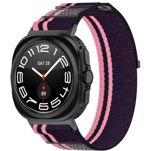 F�r Samsung Galaxy Watch Ultra 47mm Nylon Klettverschluss Arm Band M2