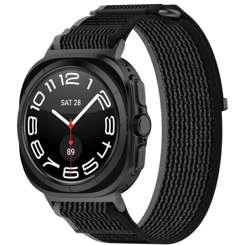 F�r Samsung Galaxy Watch Ultra 47mm Design Nylon Klettverschluss Sport Arm Band 