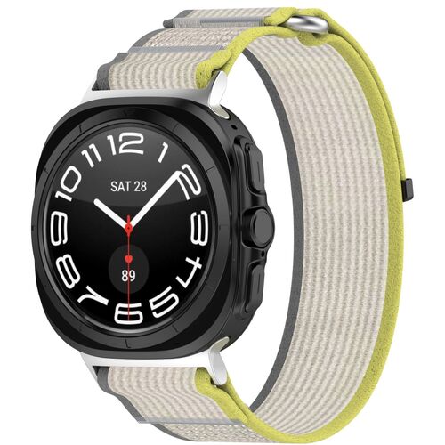 F�r Samsung Galaxy Watch Ultra 47mm Design Nylon Klettverschluss Sport Arm Band 