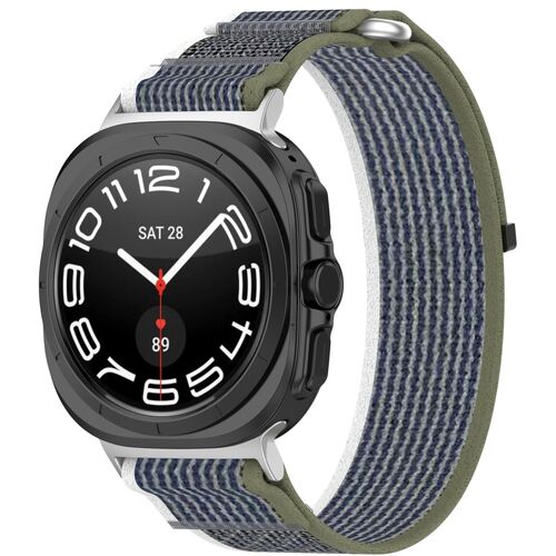 F�r Samsung Galaxy Watch Ultra 47mm Design Nylon Klettverschluss Sport Arm Band 