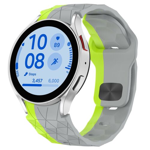 F�r Samsung Galaxy Watch FE / 6 / 5 / 4 40mm Silikon Fu�ball Design Arm Band 