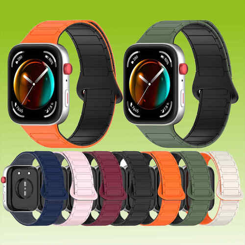 F�r Huawei Watch Fit 4 / 4 Pro / 3 Two Color Design Silikon Magnetisches Ersatz Arm Band