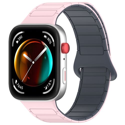 F�r Huawei Watch Fit 4 / 4 Pro / 3 Two Color Design Silikon Magnetisches Ersatz Arm Band 