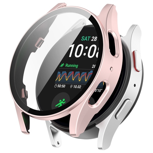 F�r Samsung Galaxy Watch 7 44mm / 40mm Kunststoff H�lle + Integriertes Hart Glas 