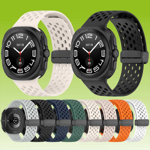 Fr Samsung Galaxy Watch Ultra 47mm Silikon Magnetische Schnalle Ersatz Armband