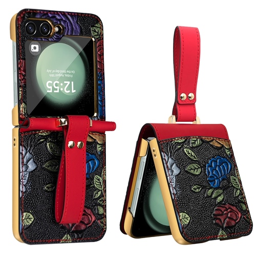 F�r Samsung Galaxy Z Flip 7 FE 6 5 Motiv H�lle Handschlaufe integriertem Glas 