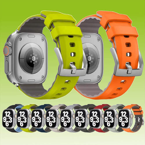 F�r Apple Watch SE 2023 44 / 40mm Two Color Silikon Sport Watch Ersatz Armband