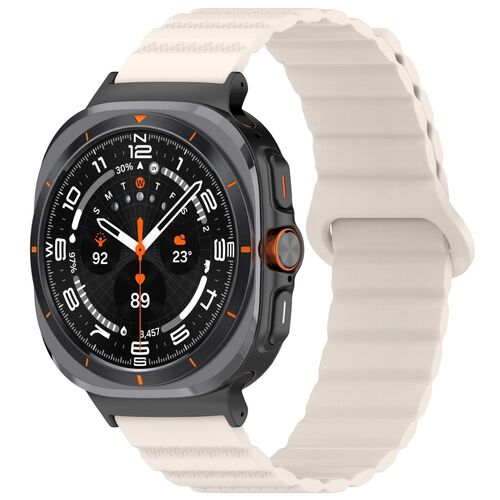 F�r Samsung Galaxy Watch Ultra 47mm Punktmuster Silikon Magnetisches Arm Band 