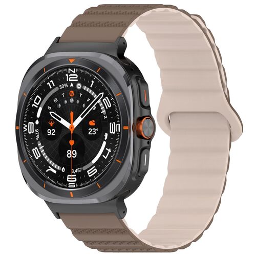F�r Samsung Galaxy Watch Ultra 47mm Punktmuster Silikon Magnetisches Arm Band 