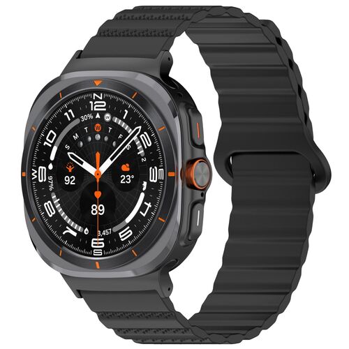 F�r Samsung Galaxy Watch Ultra 47mm Punktmuster Silikon Magnetisches Arm Band 