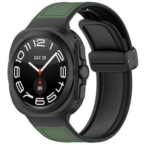 F�r Samsung Galaxy Watch Ultra 47mm Magnetverschluss Armband Gr�n