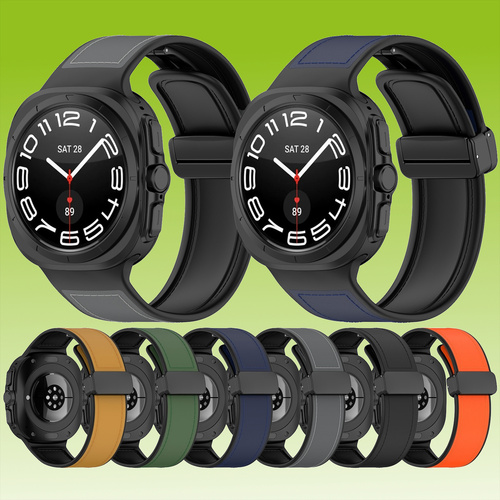 F�r Samsung Galaxy Watch Ultra 47mm Design Magnetisches Faltverschluss Armband