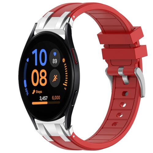 F�r Samsung Galaxy Watch FE 40mm hochwertiges Silikon Arm Band Rot
