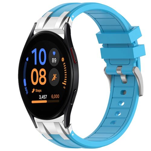 F�r Samsung Galaxy Watch FE 40mm hochwertiges Silikon Arm Band H- Blau