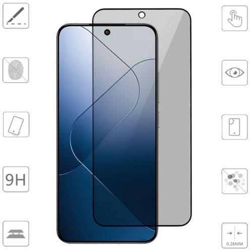 F�r Xiaomi 14T / 14T Pro 2x 2.5D 0,26mm Privacy Schutz H9 Hart Glas