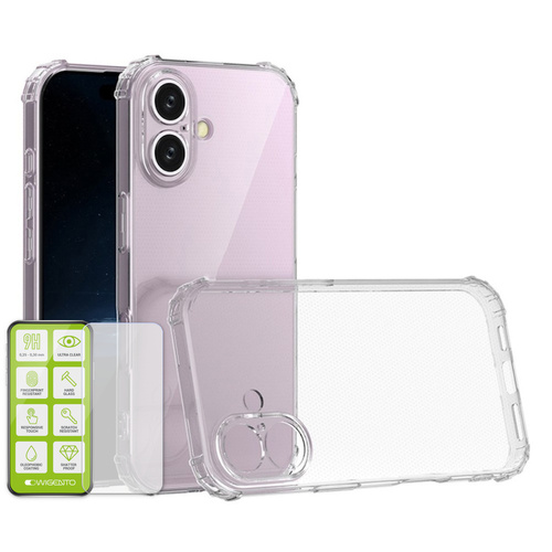 F�r Apple iPhone 16 Schock TPU H�lle Transparent H9 Hart Glas Panzer AUSWAHL 