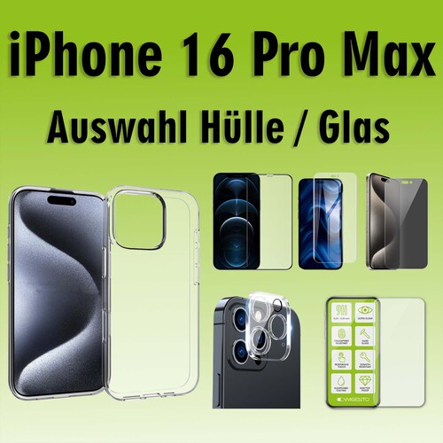 F�r Apple iPhone 16 Pro Max Silikon TPU H�lle Transparent H9 Hart Glas AUSWAHL