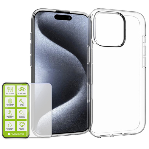 F�r Apple iPhone 16 Pro Max Silikon TPU H�lle Transparent H9 Hart Glas AUSWAHL 