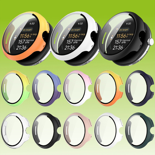 F�r Google Pixel Watch 3 45 / 41mm Kunststoff PC Smart H�lle + Schutz Hart Glas