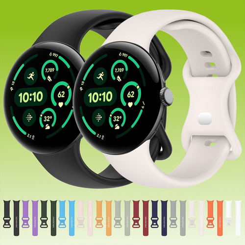 F�r Google Pixel Watch 3 45mm Solid Color Silikon Armband Butterfly - Schnalle