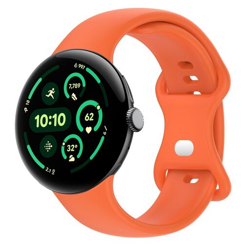 F�r Google Pixel Watch 3 45mm Solid Color Silikon Armband Butterfly - Schnalle 