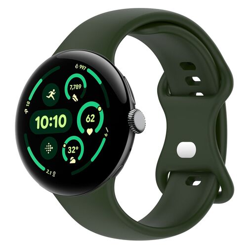 F�r Google Pixel Watch 3 45mm Solid Color Silikon Armband Butterfly - Schnalle 