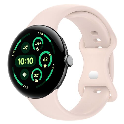 F�r Google Pixel Watch 3 45mm Solid Color Silikon Armband Butterfly - Schnalle 