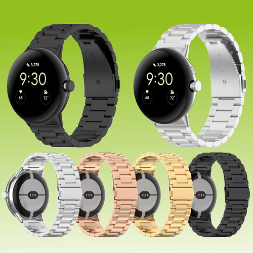 F�r Google Pixel Watch 3 45mm Three Bead Edelstahl Ersatz Smart Watch Arm Band