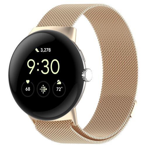 F�r Google Pixel Watch 3 45mm Milanese Metall Mesh Armband mit Magnetverschluss 