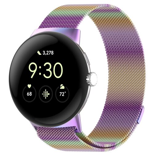 F�r Google Pixel Watch 3 45mm Milanese Metall Mesh Armband mit Magnetverschluss 