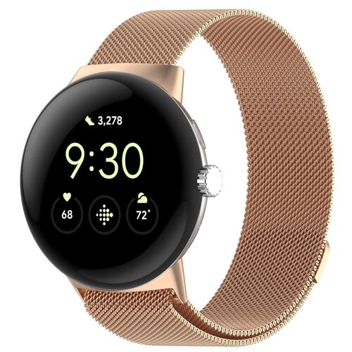 F�r Google Pixel Watch 3 45mm Milanese Metall Mesh Armband mit Magnetverschluss 