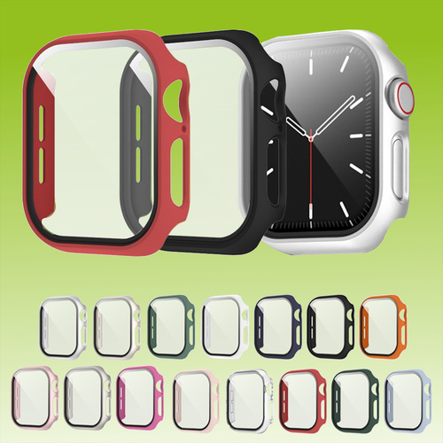 F�r Apple Watch Series 11 10 46 / 42mm Kunststoff Smart H�lle + Schutz Hart Glas