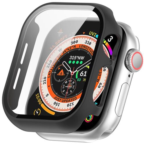 F�r Apple Watch Series 11 / 10 46mm Kunststoff H�lle + H9 Glas Schwarz