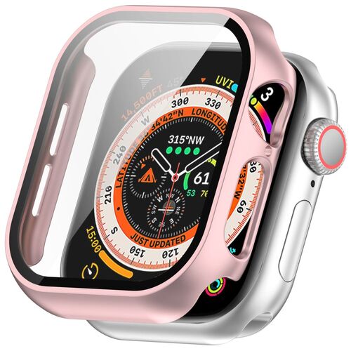 F�r Apple Watch Series 11 / 10 46mm Kunststoff H�lle + Glas Rose Gold
