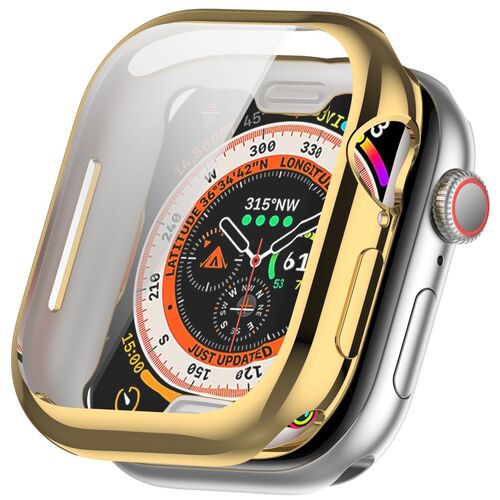F�r Apple Watch Series 11 / 10 42mm Full Cover TPU Schutz H�lle Gold