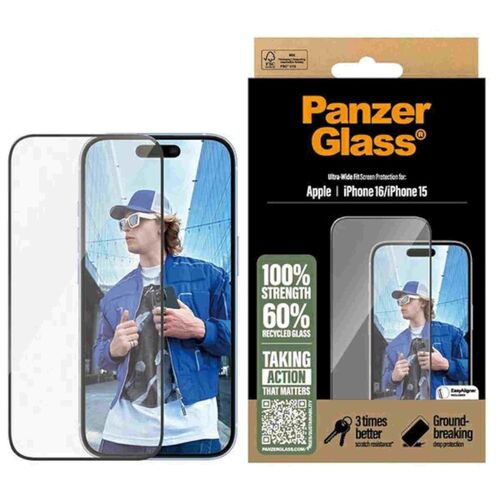 PanzerGlass f�r Apple iPhone 16 Screen Protector Ultra-Wide