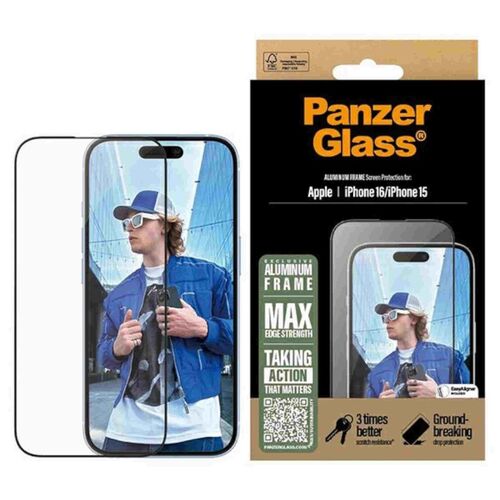 PanzerGlass f�r Apple iPhone 16 Screen Pro Alu Frame Ultra-Wide Fit