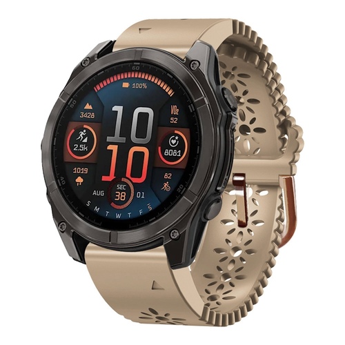 F�r Garmin Fenix 8 AMOLED 43mm Spitzen Design Atmungsaktive 20mm Silikon Armband 